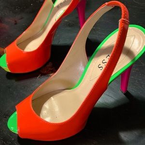 Sexy Guess Neon Slingbacks